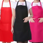 Versatile Polyester Apron With Pockets - Waterproof Solid Color For Cooking Chefs Waiters Bbq & Hairdressing - Durable Kitchen &