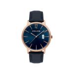 Gents Virtue 3 Hands-date Leather Strap