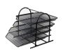 Wire Mesh Metal Desk Letter Tray Set - 4-TIER - Black