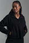 Quater Zip Fleece Hoodie - XL Black