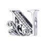 S925 Sterling Silver Personalized Letter 'n' Charm - Silver