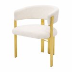 White Gold Dinner Chair Gold Accent