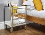 Valencia Mirror Pedestal Of 3 Drawers – Set Of 2