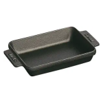 Staub Cast Iron MINI Rectangular Dish 6-PIECE Set 15CM X 11CM Black