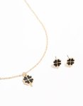 Goldair Gold MINI Black Clover Necklace & Earrings Set