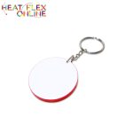 Sublimation Round Polymer Keyring – Red 49MM