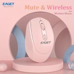 Eaget 2.4G Wireless Mouse Ergonomic Portable Pink Silent Mouse With USB Receiver Lightweight 60G Plastic For Pc laptop ipad Home