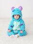 Little Monster Single Layer Cute Hooded Bodysuit Toddler Baby's Zip Up Party Cosplay Jumpsuit