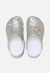 Crocs Classic Glitter Embellished Clogk-silver