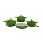 7 Piece Authentic Cast Iron Dutch Oven Cookware Pot Set