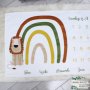 Milestone Blanket – Boho Emerald Sitting Lion With Rainbow