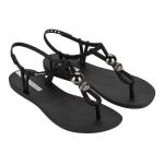 Slingback Trim Sandals - Black Silver - 9