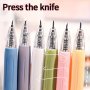 1pc Retractable Craft Knife Pen - Press-To-Extend Pencil Cutter For Paper Card Making & Unboxing - Durable Pp Material