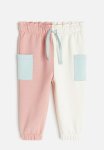 Cotton Joggers - Pink & White