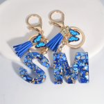 Personalized Resin Initial Keychain With Tassel And Butterfly Charm Universal Fit Christmas New Year Gift Durable Epoxy Alphabet