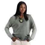 Overdyed V-neck Knit Top - Olive Free