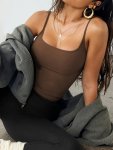Solid Color Spaghetti Strap Top Casual Sleeveless Slim Fit Top For Spring & Summer Women's Clothing