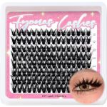 Fyonas Lash Clusters Fluffy Eyelash Clusters D Curl Cluster Eyelash Extensions 12-16MM Thick Individual Lashes Volume Cluster La