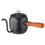 500ML Wooden Handle Stainless Steel Tea Dripper Coffee Kettle-black
