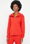 Polo Wmn Quarter Zip Long Sleeve Sweater - Red