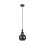 Eurolux Victoria Pendant 190MM - Smokey Glass / Antique Brass