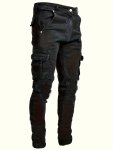 Men's Trendy Solid Cargo Denim Jeans With Side Pocket Comfy Casual Slim Fit Trousers For Men's Outdoor Activities