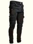 Men's Trendy Solid Cargo Denim Jeans With Side Pocket Comfy Casual Slim Fit Trousers For Men's Outdoor Activities