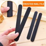 Black Frosted Nail Files Double-sided Emery Boards Durable Manicure Tools For Shaping And Smoothing Nail Care With Comfortable H