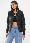 Collina Long Sleeve Quilt Collar Shacket - Black