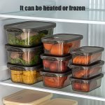 3PCS Set Microwave-safe Plastic Food Storage Containers - Multipurpose Clip-on Lids Square Freezer & Microwave Safe For Easy Foo