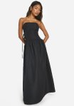 Tie Side Bandeau Maxi Dress - Black
