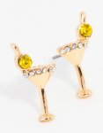 Goldair Gold Martini Glass Stud Earrings