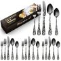 20 Piece Butterfly Pattern Stainless Steel Cutlery Flatware Sets Knife