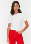 Back Printed Basic T-Shirt - White