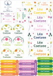 School Labels : Florals Theme