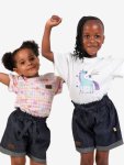 Unicorn & Flower Cotton T-shirts Girls 2-PACK - 6 12 Months