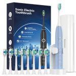 Rtauys Sonic Electric Toothbrush For Adults With 8 Brush Heads IPX7 Travel Electric Toothbrush With Travel Case 2.5 Hours Charge