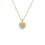 Sterling Silver & Yellow Gold Crystal Swirl Heart Pendant On A Chain