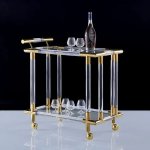 Elegant Accent Dining Cart For Serving - Gold