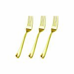 Disposable Fork Gold 18.5CM 1X10