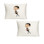 Katz Designs - Twin Standard Pillow Cases Dancing Mr Bean