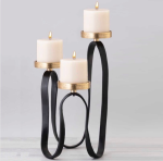 Black And Gold Aluminium Candelabra 470MM X 280MM X 280MM