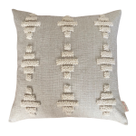 Zulu Pattern 1 Punch Needle Scatter Cover - 60CM X 60CM Natural On Oatmeal Fabric