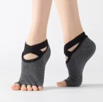 Opel Open Individual Toe With Elastic Cross Over Charcoal - Cheeky Charcoal