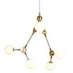 Pisa Metal Chandelier 6 Light Gold