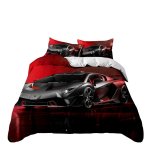 Black & Red NR.63 Lamborghini 3D Printed King Bed Duvet Cover Set