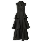Black Frilled Scuba Maxi Dress