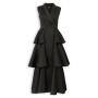 Black Frilled Scuba Maxi Dress
