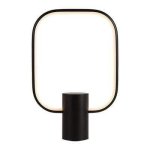 Aurora Square LED Table Lamp White Black - Black