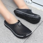 Men's Solid Color Minimalist Style Hollow Out Clogs Comfy Non Slip Casual Durable Anti Odor Eva Slippers For Men's Outdoor